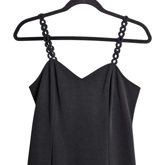 De Laru by Sheila Yen Black Spaghetti Straps Slit Evening Gown Dress XS/S (est.) - Picture 2 of 9